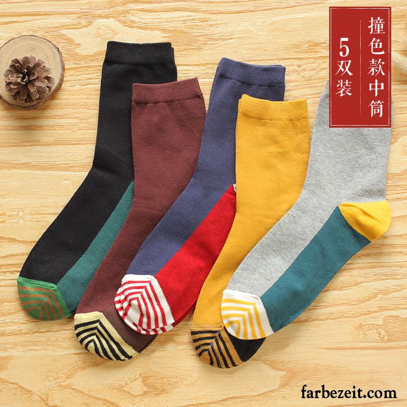 Socken Herren Schweiß Frühling Herbst Winter Baumwolle Baumwollsocken Grau