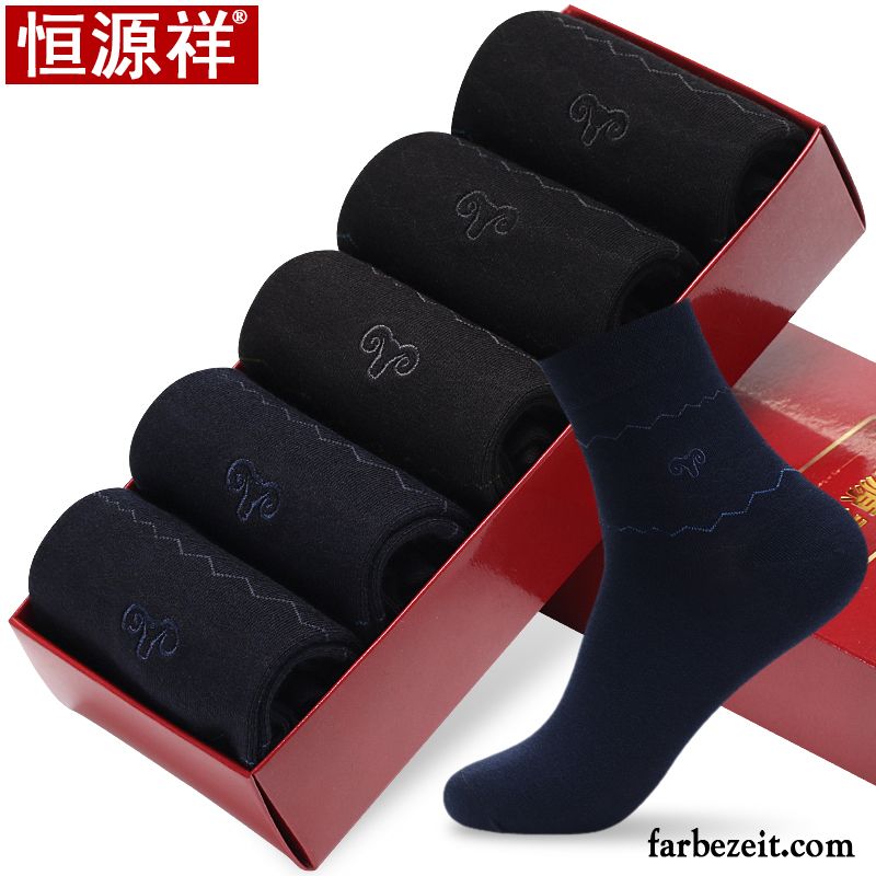 Socken Herren Schweiß Mid Frühling Sommer Sport Vier Jahreszeiten Blau Schwarz