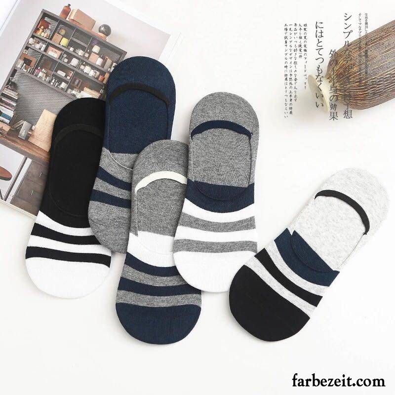 Socken Herren Unsichtbar Knöchelsocken Deodorant Low Silikon Sommer Farbe Hell