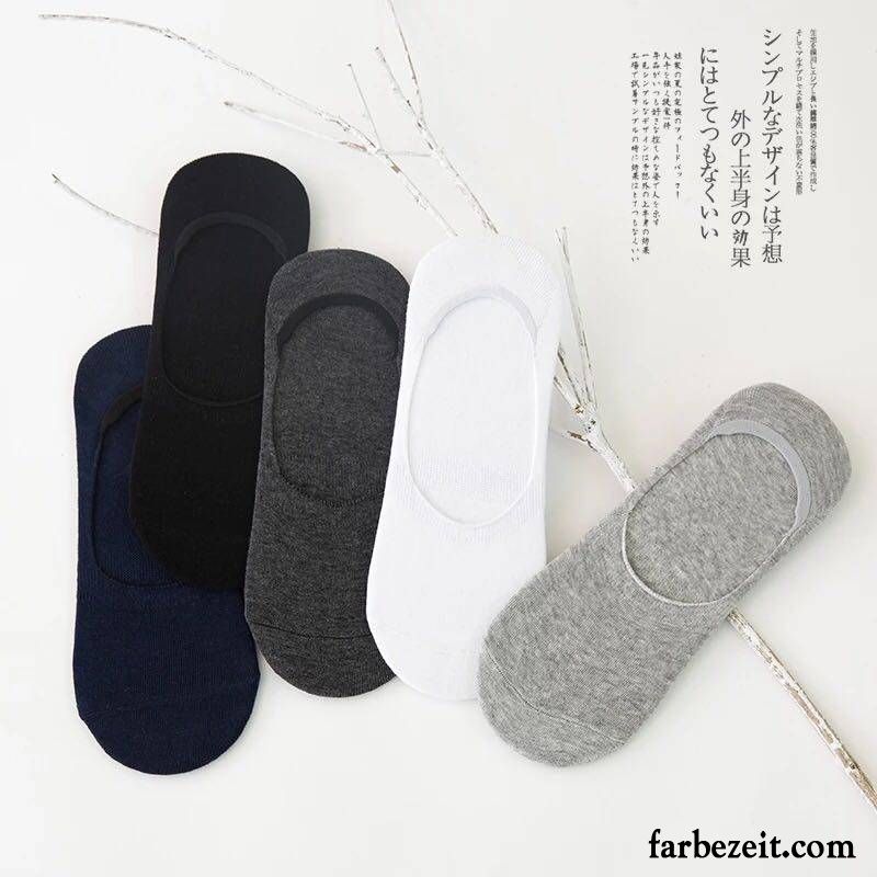 Socken Herren Unsichtbar Knöchelsocken Deodorant Low Silikon Sommer Farbe Hell