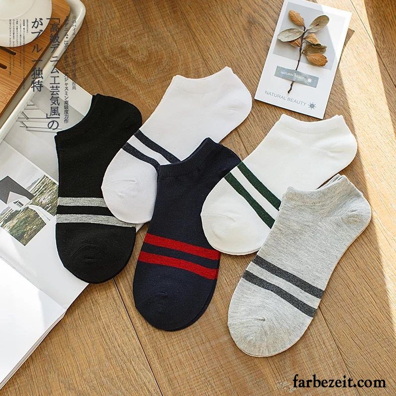 Socken Herren Unsichtbar Knöchelsocken Deodorant Low Silikon Sommer Farbe Hell