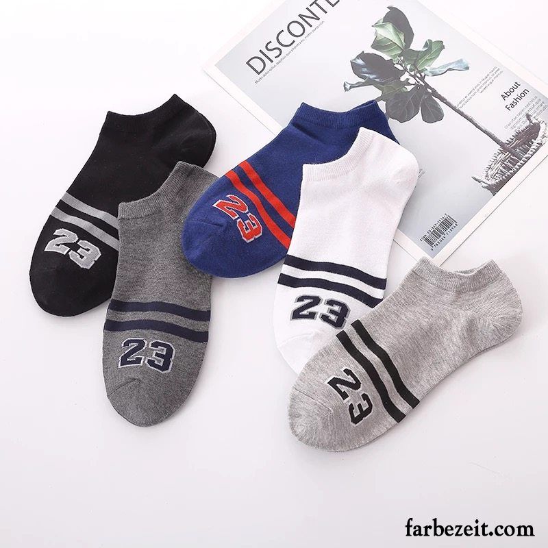 Socken Herren Unsichtbar Knöchelsocken Deodorant Low Silikon Sommer Farbe Hell