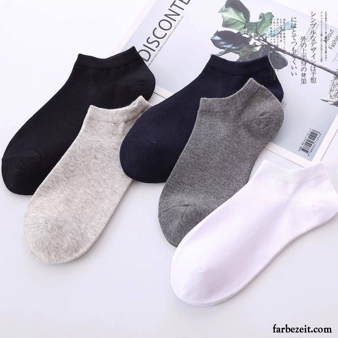 Socken Herren Unsichtbar Knöchelsocken Deodorant Low Silikon Sommer Farbe Hell