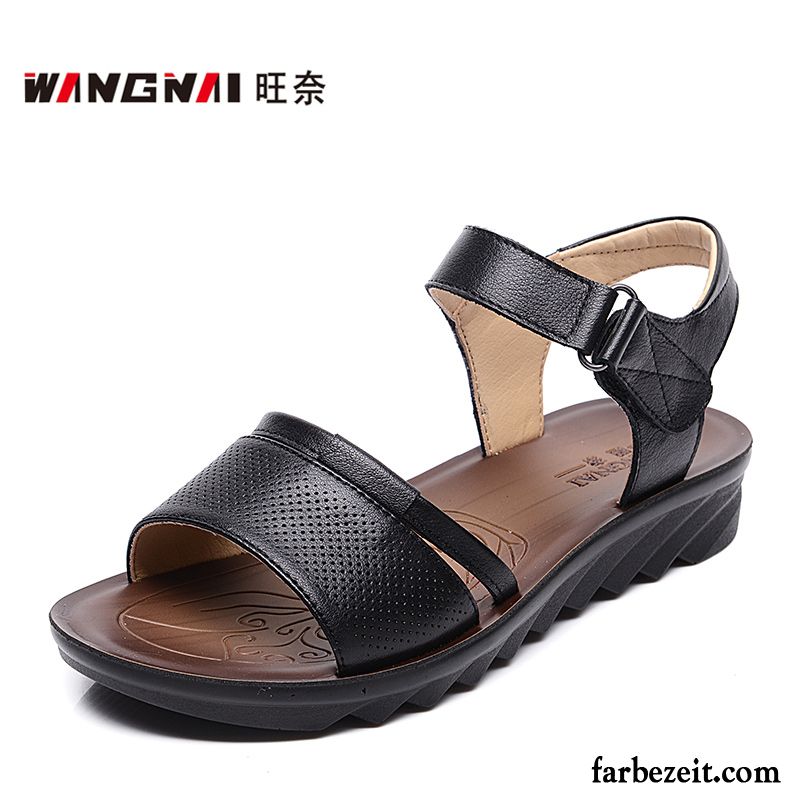 Sommer Sandalen Frauen Schuhe Rutschsicher Sommer Sandalen Echtleder Weiche Sohle Damen Billig