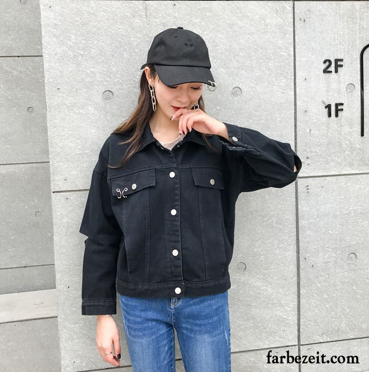 Sommerjacke Damen Jacke Allgleiches Grün Mode Mantel Überzieher Schläger Rote Ärmel Lose Sale