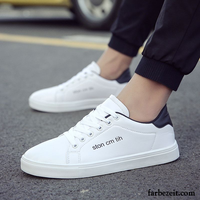 Sommerschuhe Herren Sneaker Weiß Erhöht Feder Skaterschuhe Trend Casual Neue Billig