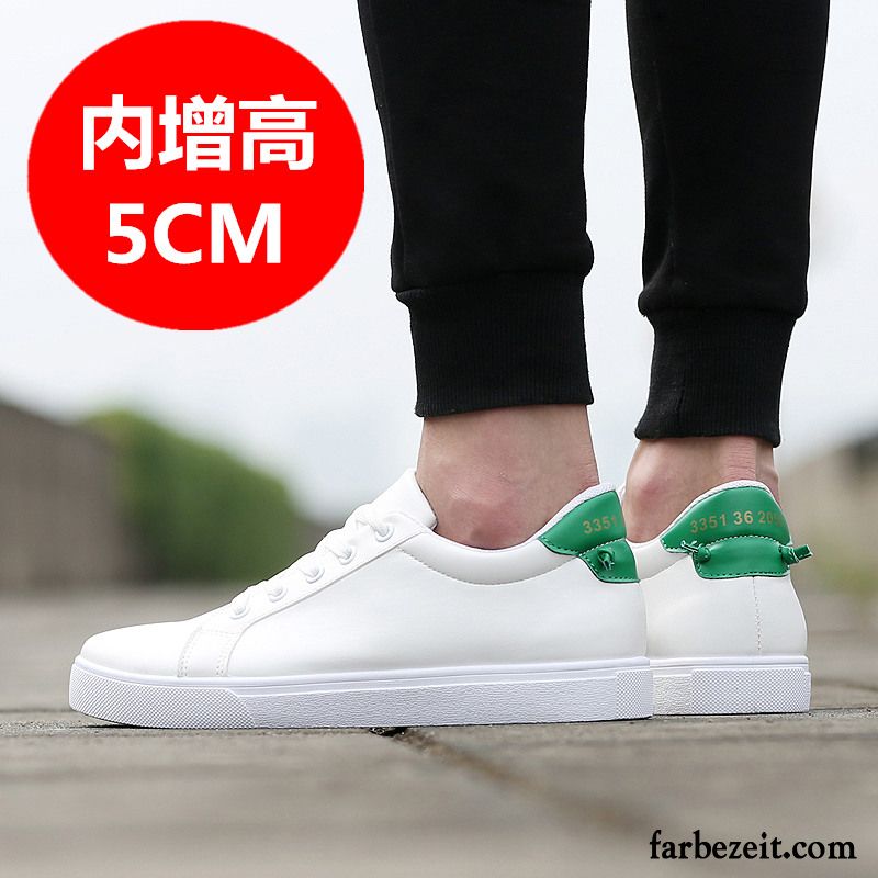 Sommerschuhe Herren Sneaker Weiß Erhöht Feder Skaterschuhe Trend Casual Neue Billig