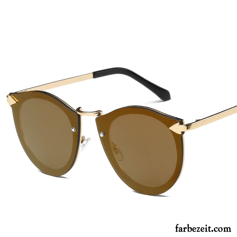 Sonnenbrille Damen Neu Persönlichkeit Trend Stern Tasche Durchbrochenes Silber Purpur Lila Gold
