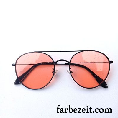 Sonnenbrille Damen Neu Rundes Gesicht Retro Mesh Stoff Trend Rosa Rot