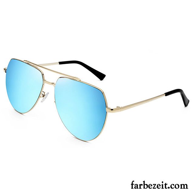 Sonnenbrille Damen Retro Groß Trend Herren Bunt Europe Blau Grün Rosa Weiß Gold