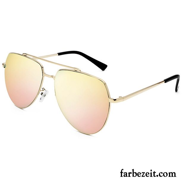 Sonnenbrille Damen Retro Groß Trend Herren Bunt Europe Blau Grün Rosa Weiß Gold