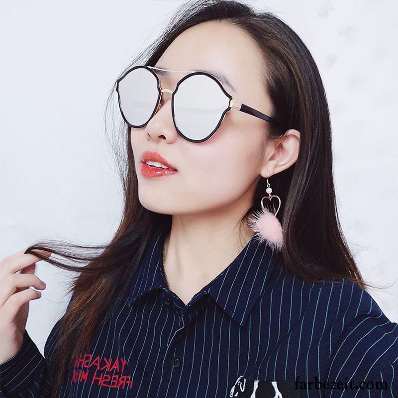 Sonnenbrille Damen Rundes Gesicht Sonnenbrillen Neu Trend Elegant Stern Schwarz Rot