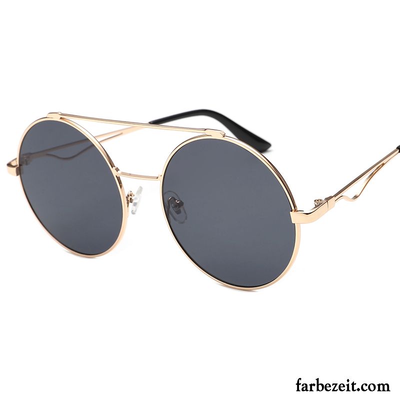 Sonnenbrille Damen Sonnenbrillen Persönlichkeit 2018 Fahren Neu Retro Silber Gold