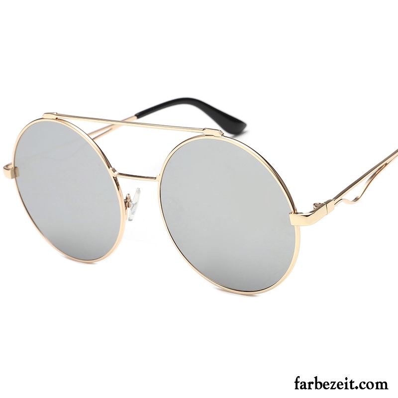 Sonnenbrille Damen Sonnenbrillen Persönlichkeit 2018 Fahren Neu Retro Silber Gold