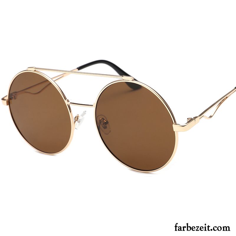 Sonnenbrille Damen Sonnenbrillen Persönlichkeit 2018 Fahren Neu Retro Silber Gold