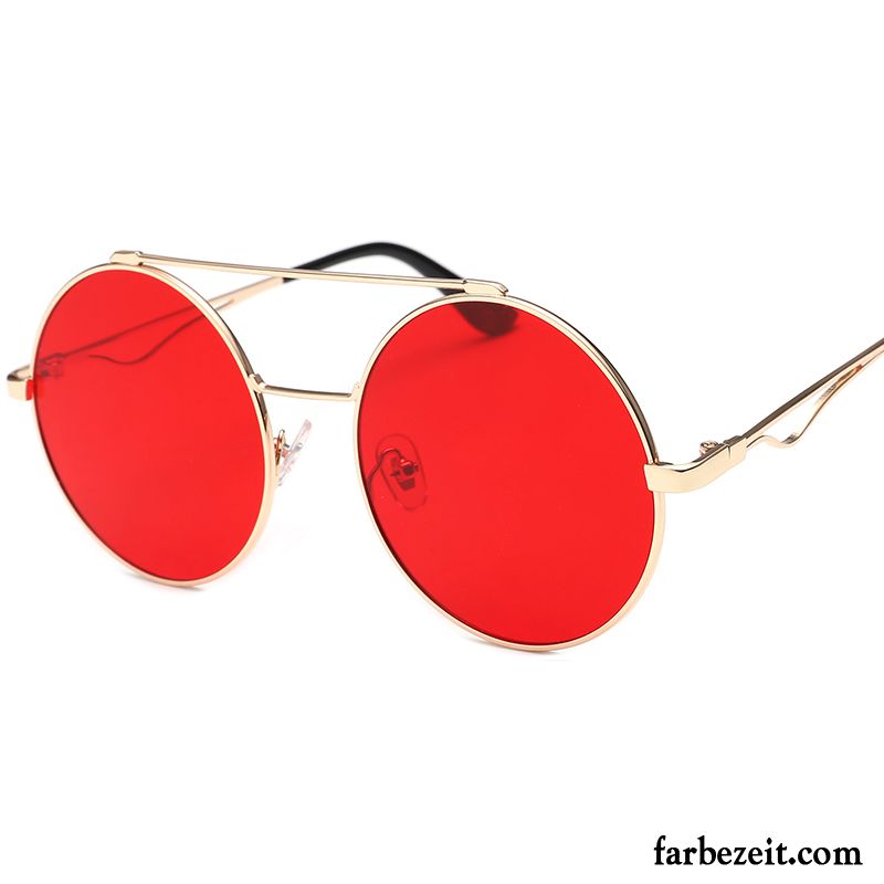 Sonnenbrille Damen Sonnenbrillen Persönlichkeit 2018 Fahren Neu Retro Silber Gold