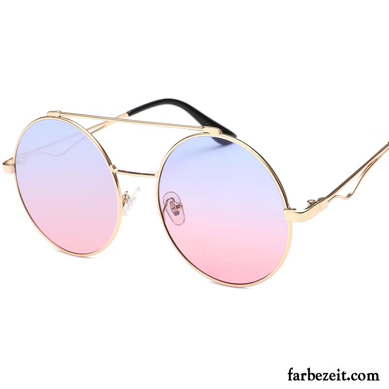 Sonnenbrille Damen Sonnenbrillen Persönlichkeit 2018 Fahren Neu Retro Silber Gold