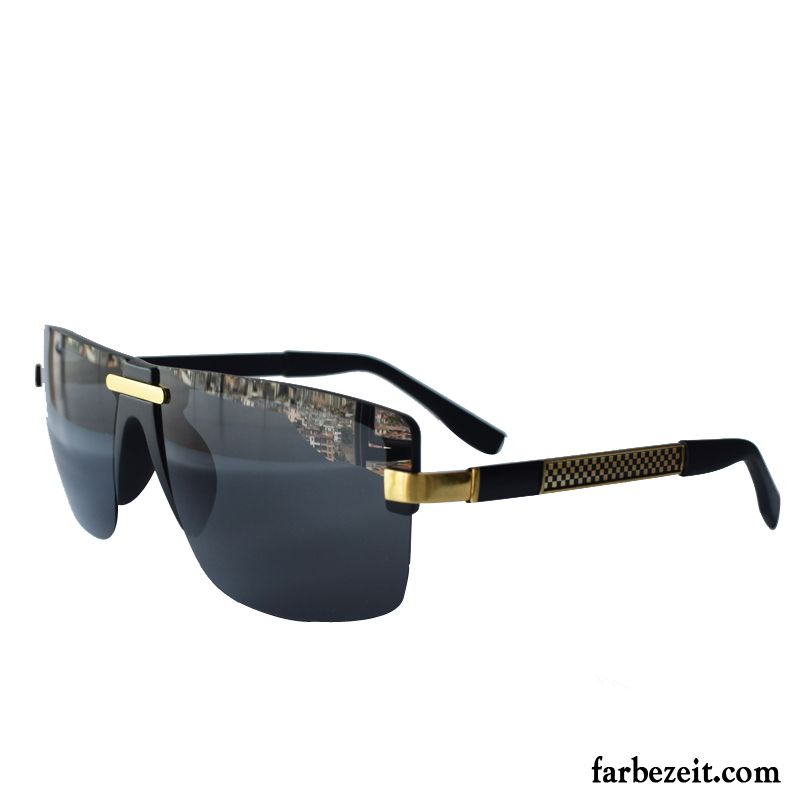 Sonnenbrille Herren All Match Persönlichkeit Rundes Gesicht Trend 2019 Polarisator Schwarz Grau Gold