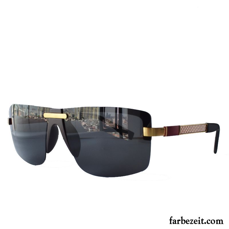 Sonnenbrille Herren All Match Persönlichkeit Rundes Gesicht Trend 2019 Polarisator Schwarz Grau Gold