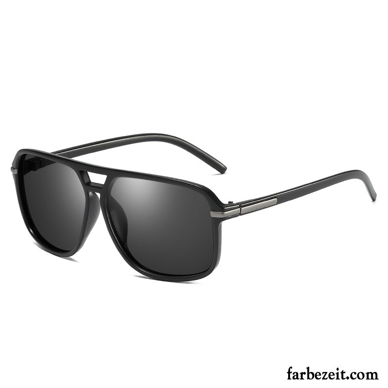 Sonnenbrille Herren Mode Fahren Glänzend Persönlichkeit Retro Platz Blau Purpur Lila Schwarz