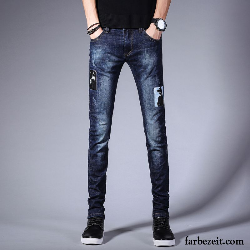 Bootcut Jeans Herren Jeans Schlank Schüler Allgleiches Elastisch Schwarz Herbst Trend Schmales Bein Freizeit Lange Günstig