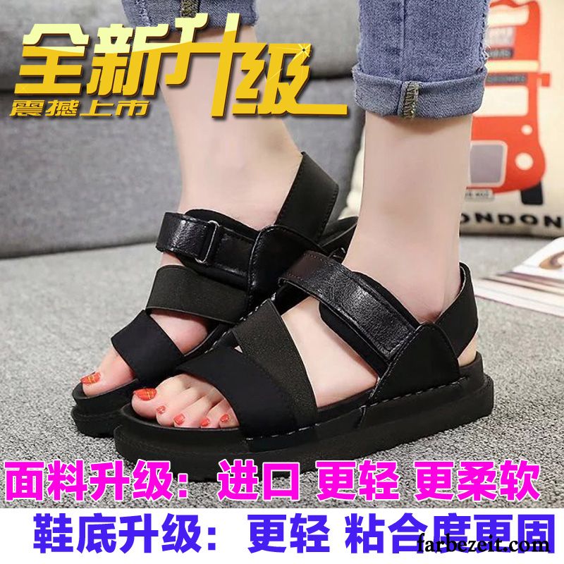 Sportliche Sandalen Damen Sandalen Schuhe Klettverschluss Sommer Casual Schüler Flache Weiche Sohle Allgleiches Hohl Günstig