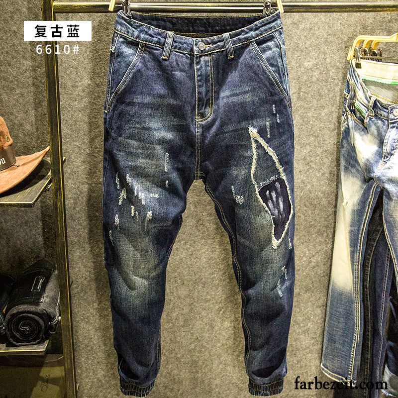 Herren Jeans Mit Gummibund Grau Freizeit Harlan Lose Große Größe Winter Jeans Herbst Schwarz Dünn Trend Elastisch Jugend Kaufen