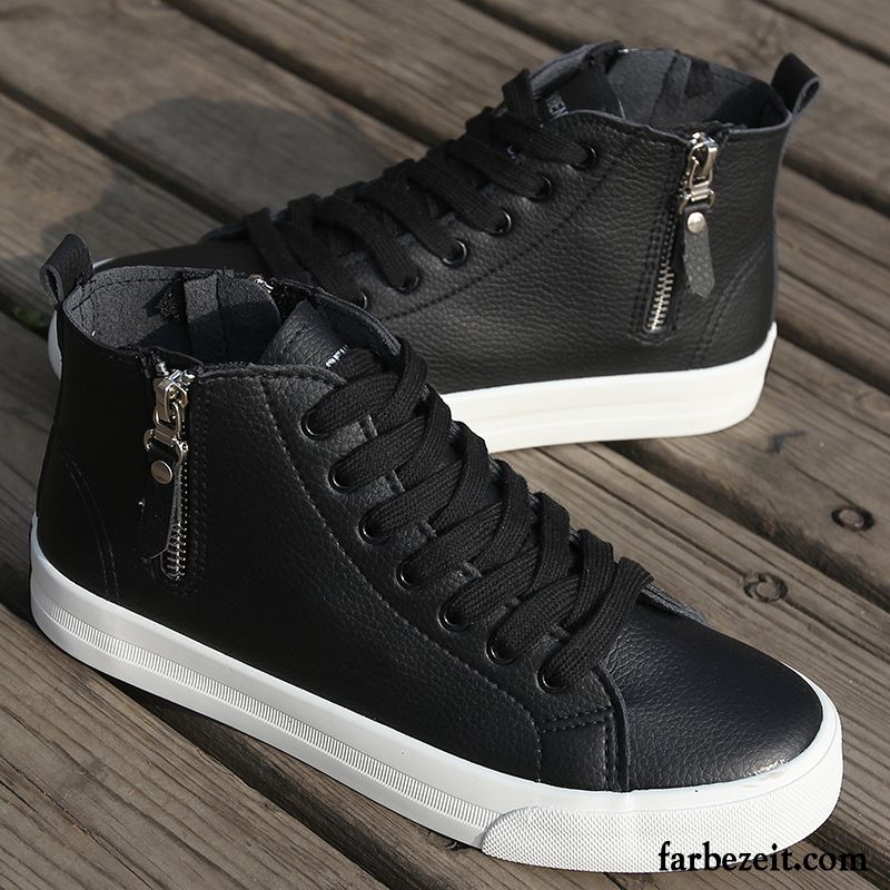 Sportschuhe Damen Mode Atmungsaktiv Langschaft Schnürschuhe Reißverschluss Schüler Skaterschuhe Trend Tuch Schuhe Flache Casual Verkaufen