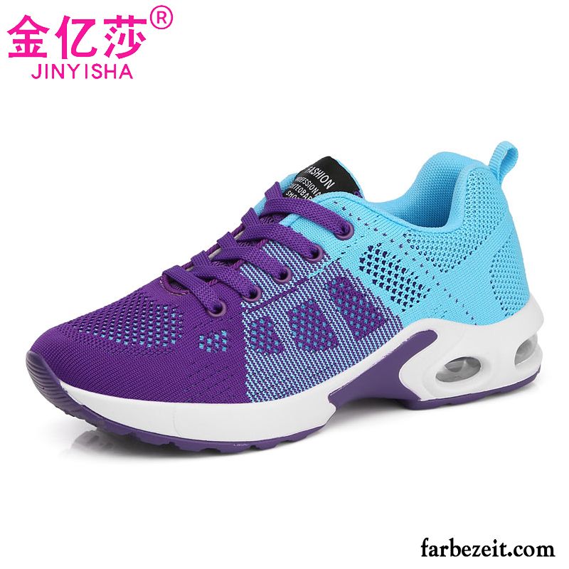 Sportschuhe Damen Neue Laufschuhe Rutschsicher Luftkissen Casual Sommer Blau