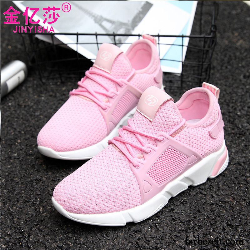 Sportschuhe Damen Persönlichkeit Allgleiches Casual Neue Atmungsaktiv Licht Rosa Weiß