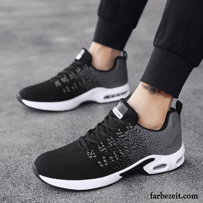 Sportschuhe Herren Trend Herbst Allgleiches Laufschuhe Fliegende Weberei Teenager Schwarz