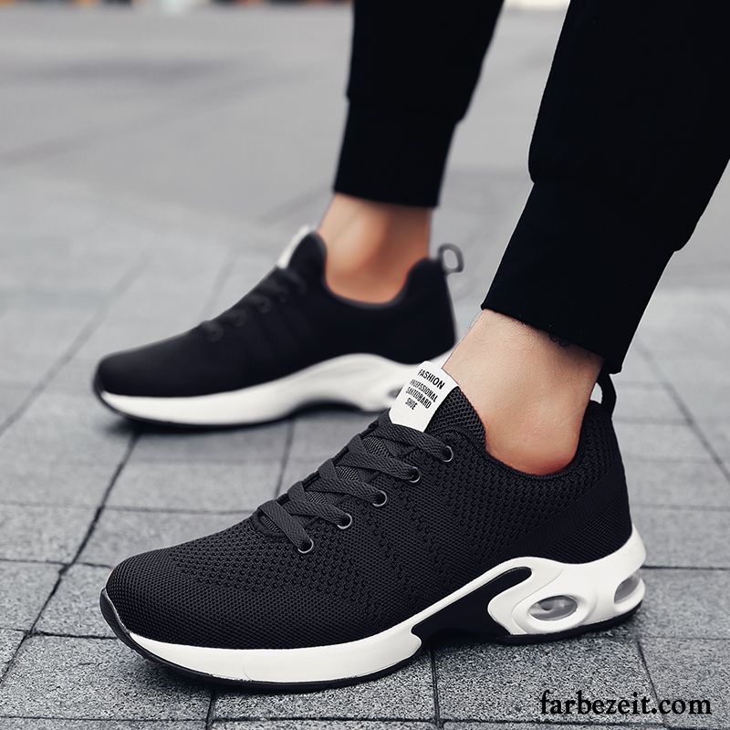 Sportschuhe Herren Trend Herbst Allgleiches Laufschuhe Fliegende Weberei Teenager Schwarz