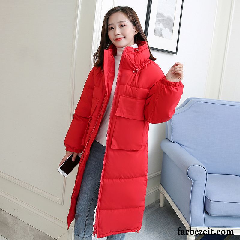 Stepp Winterjacke Damen Baumwollgepolsterte Große Größe Mode Baumwolle Schüler Rote Winter Lose Neu Überzieher Langer Abschnitt Günstig