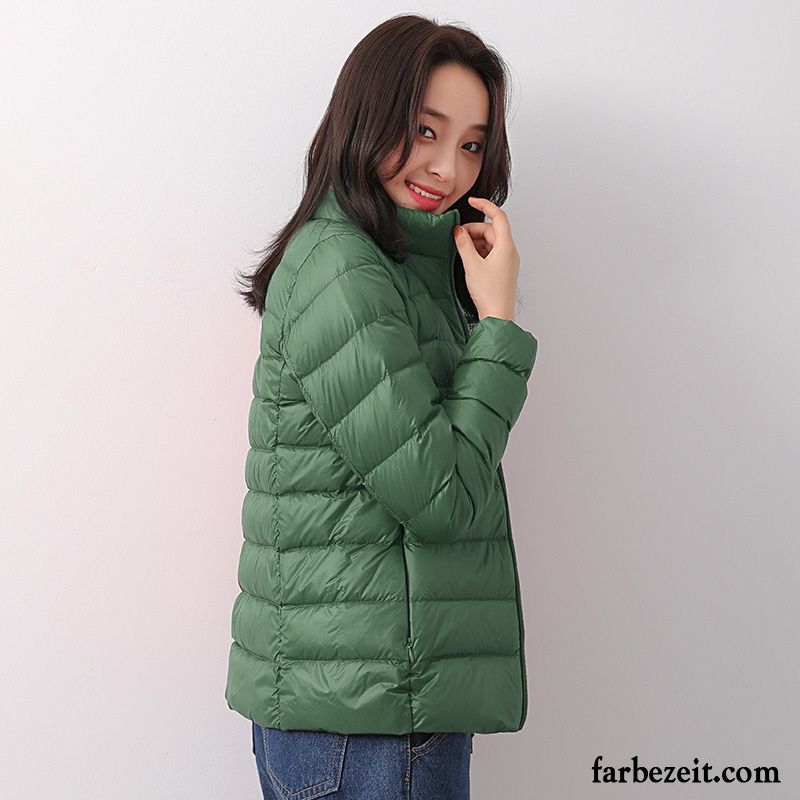 Steppjacke Damen Rot Licht Mode Herbst Schlank Grün Überzieher Ultra Warme Winter Dünn Kurzer Absatz Stehkragen Daunenjacke Kaufen