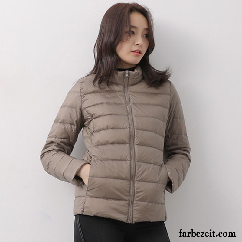 Steppjacke Damen Rot Licht Mode Herbst Schlank Grün Überzieher Ultra Warme Winter Dünn Kurzer Absatz Stehkragen Daunenjacke Kaufen