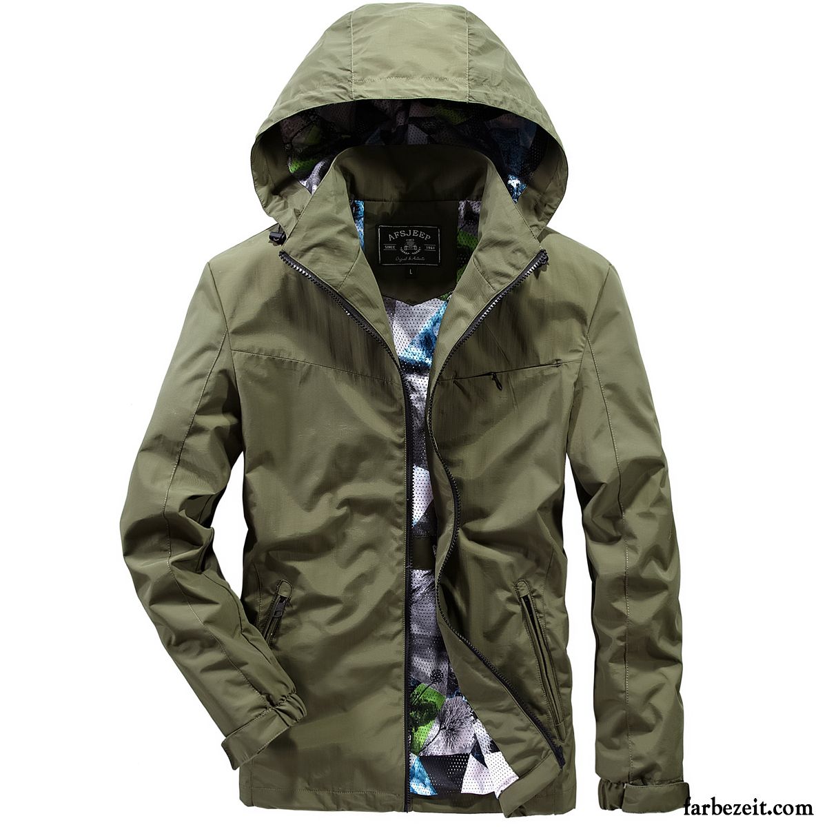 Steppjacke Herren Oliv Baumwolle Mantel Trend Jugend Herbst Überzieher Freizeit Winter Jacke Dick Verkaufen