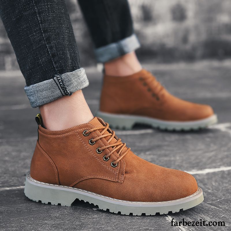 Stiefel Herren Allgleiches Cargo England Schuhe Kurze Stiefel Hohe Grau