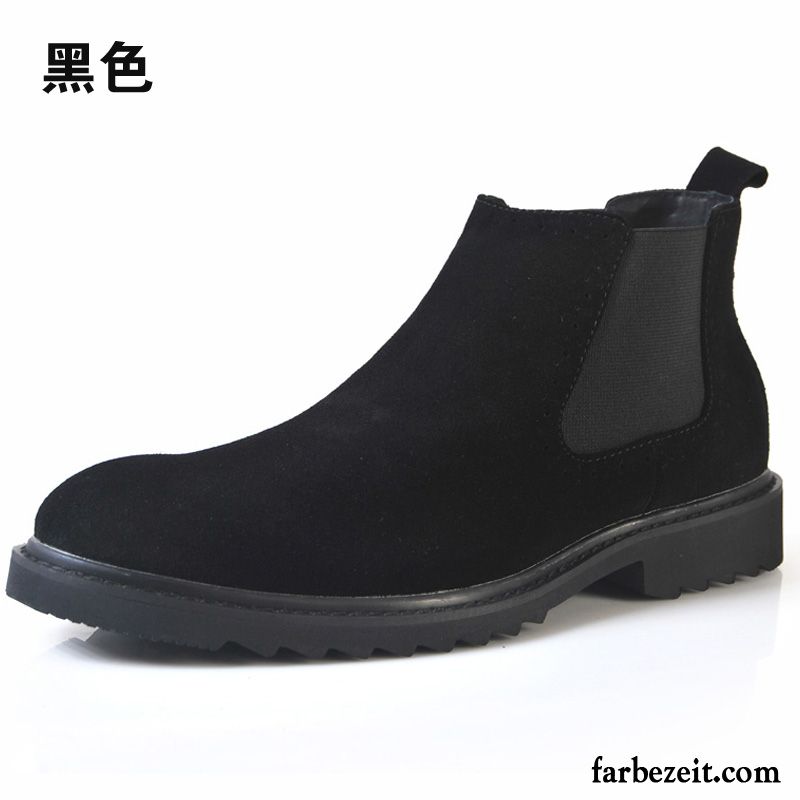 Stiefel Herren Hohe Gefrostet Schuhe Baumwolle Schuhe Kurze Stiefel Thermische Dunkelblau