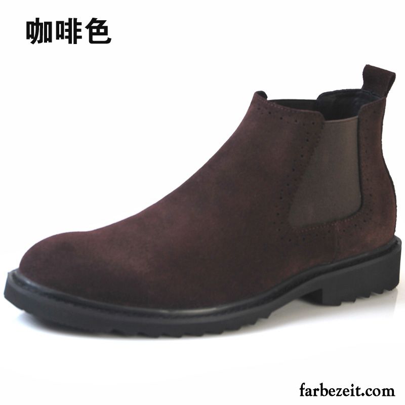 Stiefel Herren Hohe Gefrostet Schuhe Baumwolle Schuhe Kurze Stiefel Thermische Dunkelblau