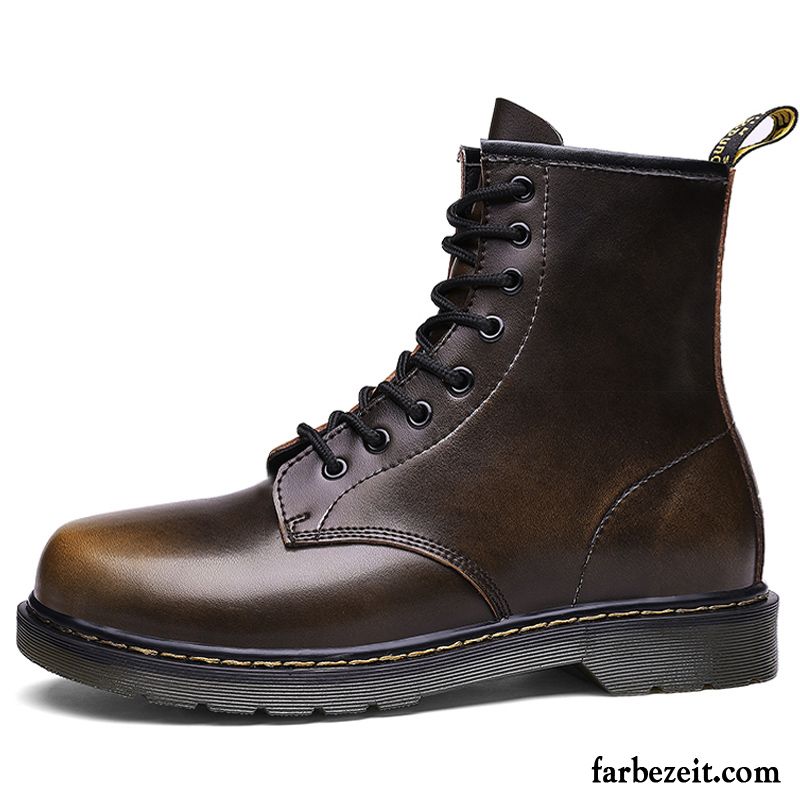 Stiefel Herren Kurze Stiefel Trend Allgleiches Schneestiefel Herbst Baumwolle Schuhe Schwarz