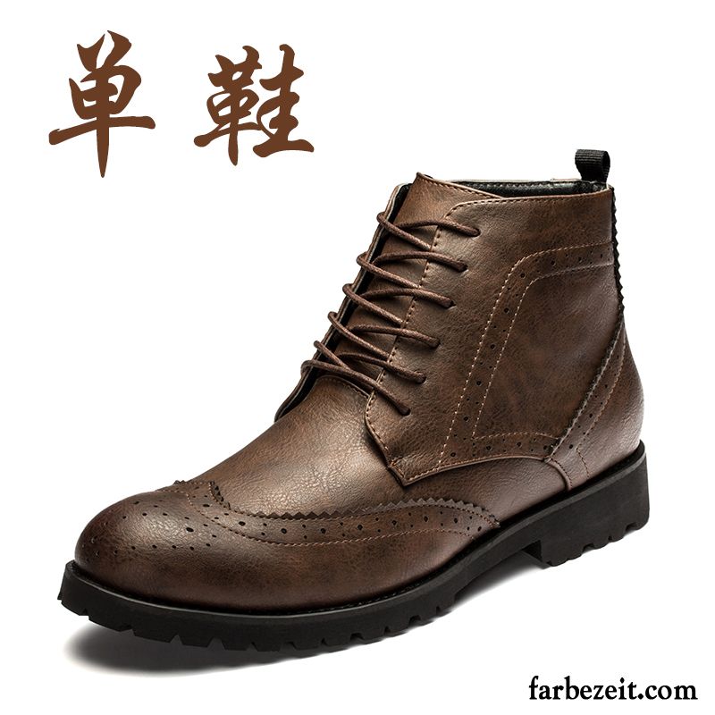 Herren Leder Retro Herbst Kurze Baumwolle Schuhe Trend Winter Martin Stiehlt England Plus Samt Hohe Rabatt