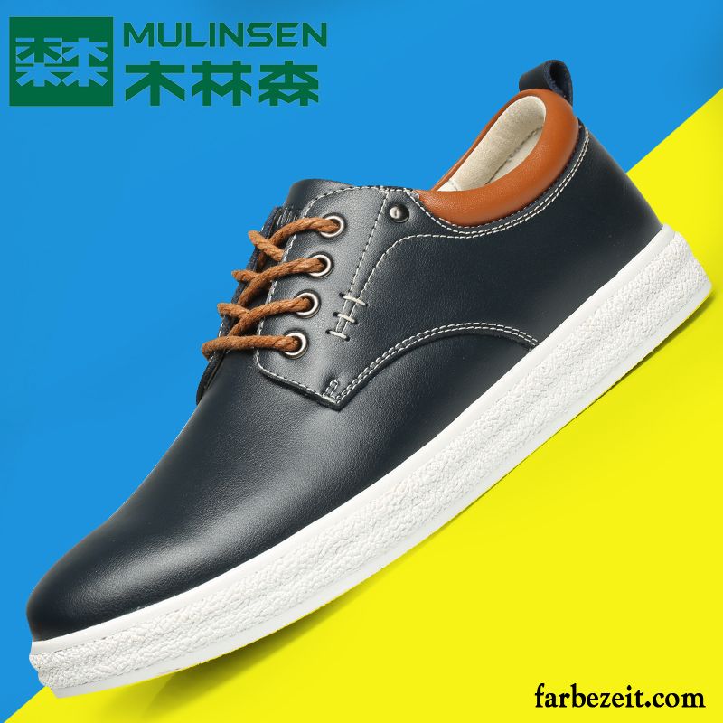 Herren Schwarz Trend Skaterschuhe Casual Allgleiches Neue Herbst Echtleder Günstig