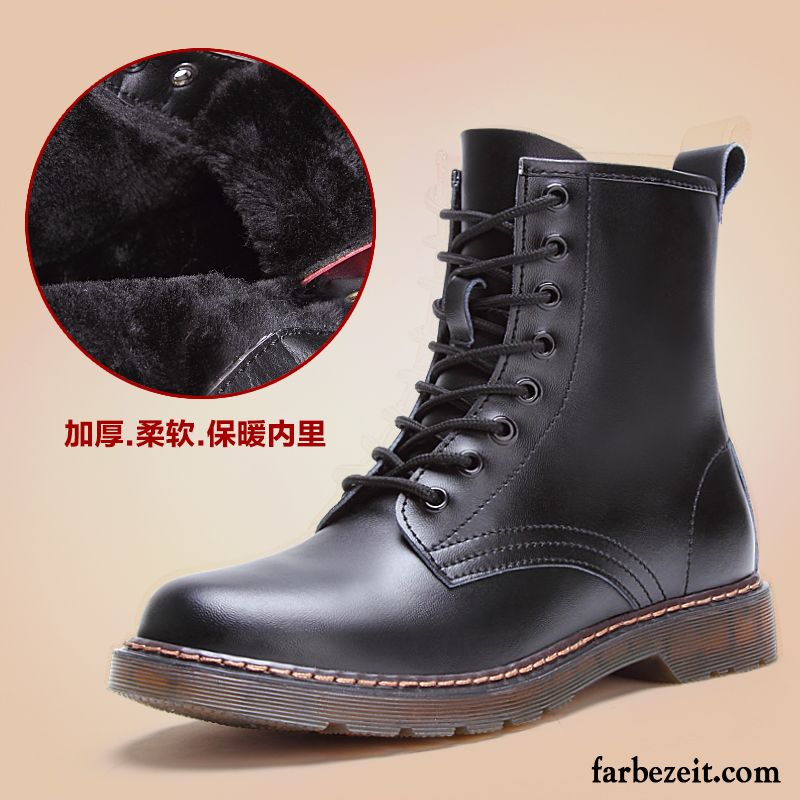 Kaufen Online Trend Baumwolle Schuhe Echtleder Damen Kurze Herbst Martin Stiehlt England Flache Winter Günstig