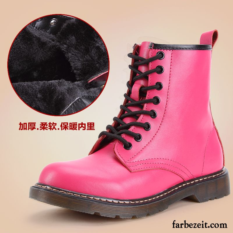 Kaufen Online Trend Baumwolle Schuhe Echtleder Damen Kurze Herbst Martin Stiehlt England Flache Winter Günstig