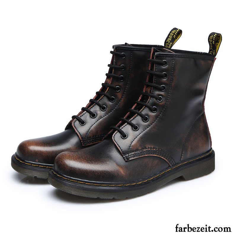 Stiefeletten Braun Damen Schüler Stiefel Martin Stiehlt Allgleiches Herbst England Winter Neue Rot Feder Billig