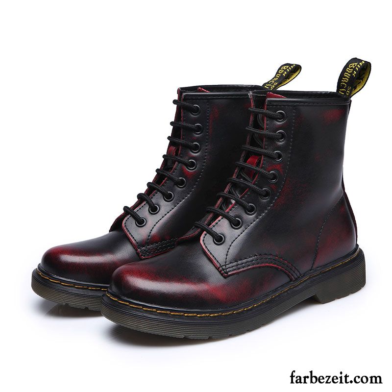 Stiefeletten Braun Damen Schüler Stiefel Martin Stiehlt Allgleiches Herbst England Winter Neue Rot Feder Billig