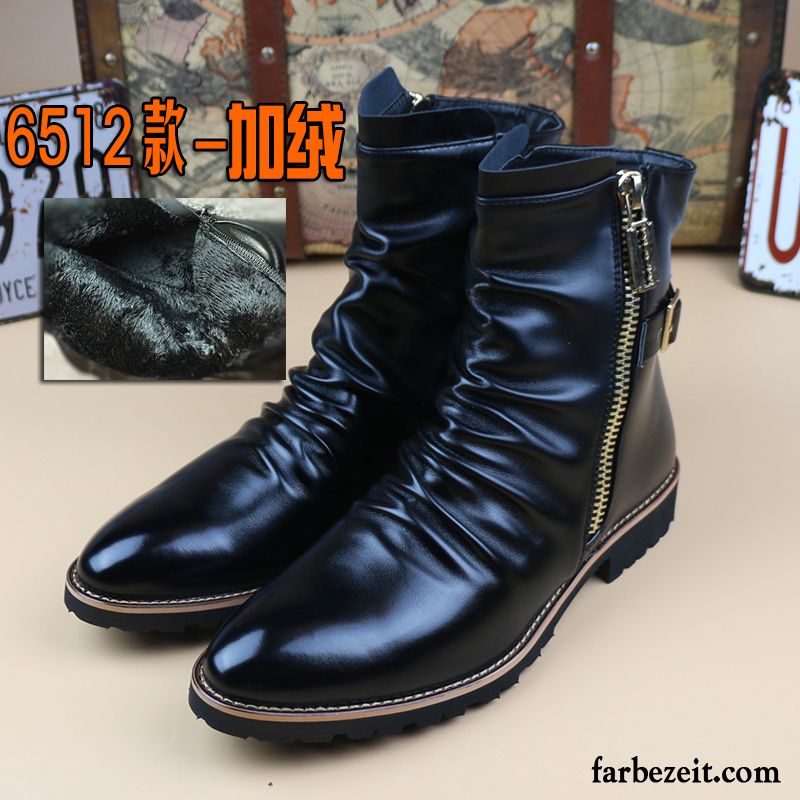 Stiefeletten Herren Braun Herbst Trend Spitze Lederschue England Martin Stiehlt Echtleder Hohe Winter Schuhe Günstig