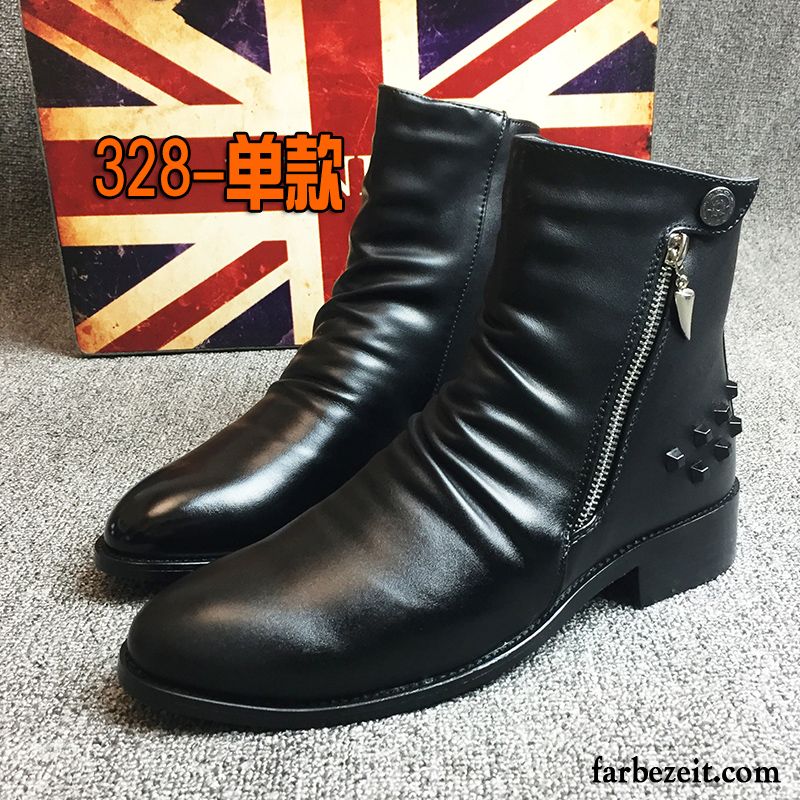 Stiefeletten Herren Braun Herbst Trend Spitze Lederschue England Martin Stiehlt Echtleder Hohe Winter Schuhe Günstig