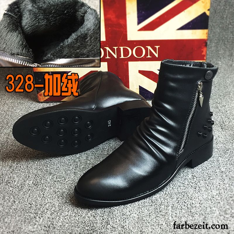 Stiefeletten Herren Braun Herbst Trend Spitze Lederschue England Martin Stiehlt Echtleder Hohe Winter Schuhe Günstig