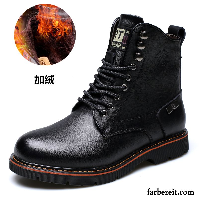 Stiefeletten Herren Wildleder Thermische Trend Retro England Martin Stiehlt Hohe Winter Plus Samt Schuhe Baumwolle Schuhe Verkaufen